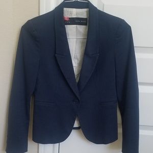 Zara "waffle texture" blazer; Dark blue; SMALL